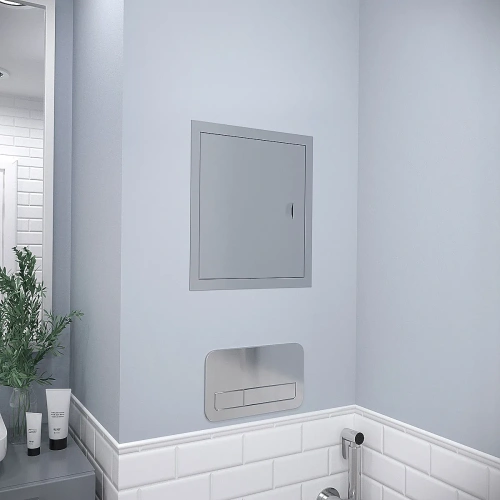 Фото Люк ревизионный металлический 750х900 серый в интернет-магазине napolke.by