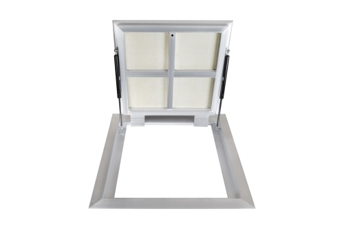 Фото Напольный алюминиевый люк с амортизаторами Периметр 80x100 в интернет-магазине napolke.by