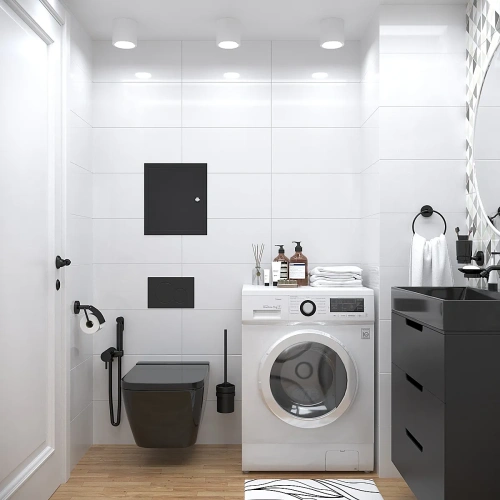 Фото Люк ревизионный металлический с замком 700х1200 черный в интернет-магазине napolke.by