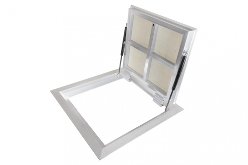 Фото Напольный алюминиевый люк с амортизаторами Периметр 80x90 в интернет-магазине napolke.by